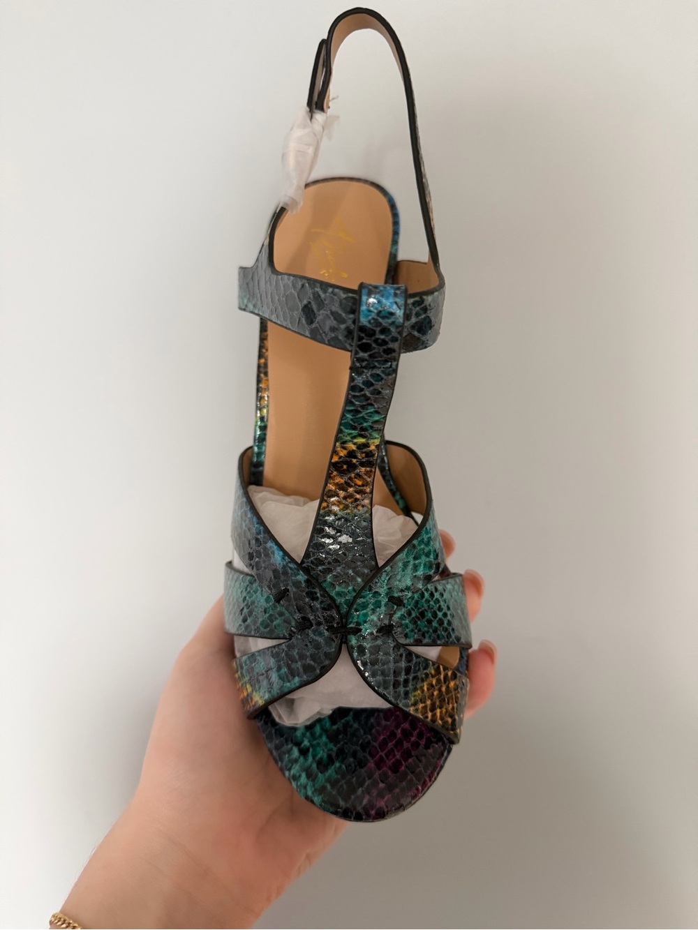 Multicolor Snake-Embossed High Heel - Picture 2 of 5